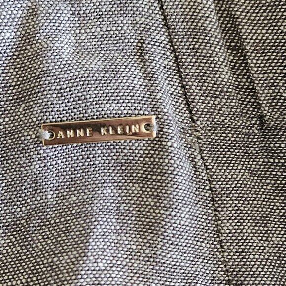 Anne Klein Pants Women XL Gray Pull On Cropped Linen Blend Office Capsule Mature - Picture 11 of 16